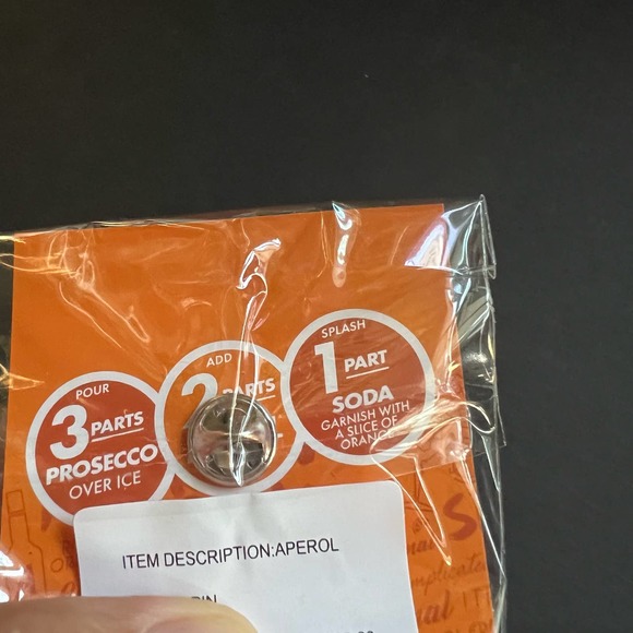 Aperol Spritz Bottle Enamel Pin hat pin - Picture 5 of 6